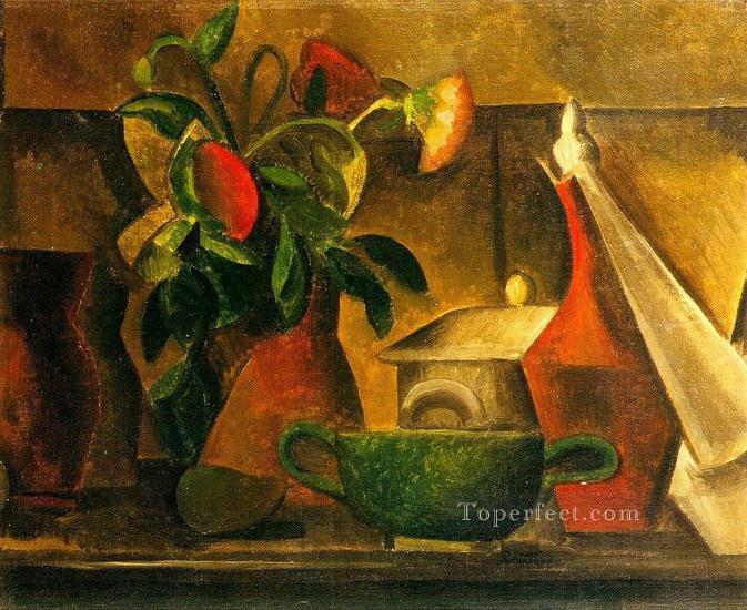 Still Life with a bouquet of flowers 1908 cubist Pablo Picasso Oil Paintings
